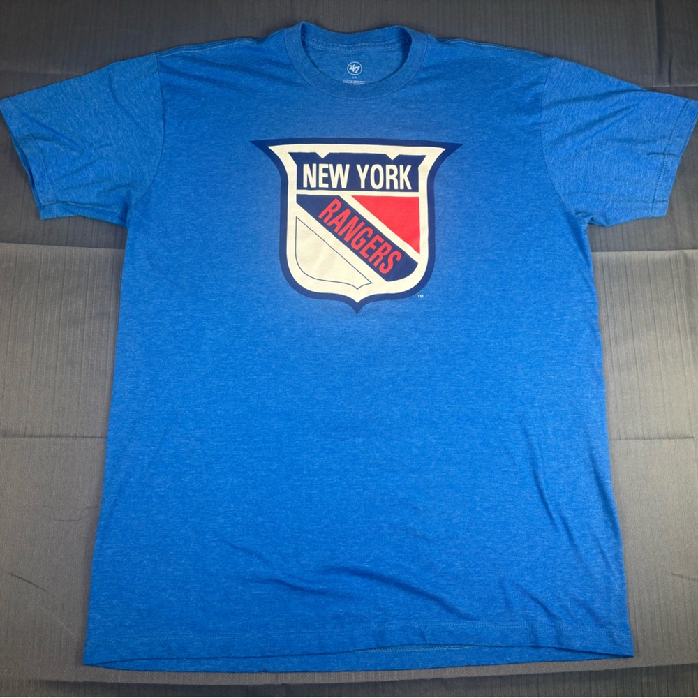 ’47 Brand New York Rangers T-Shirt Blue – NHL Hockey Fan Tee (Men’s Large)